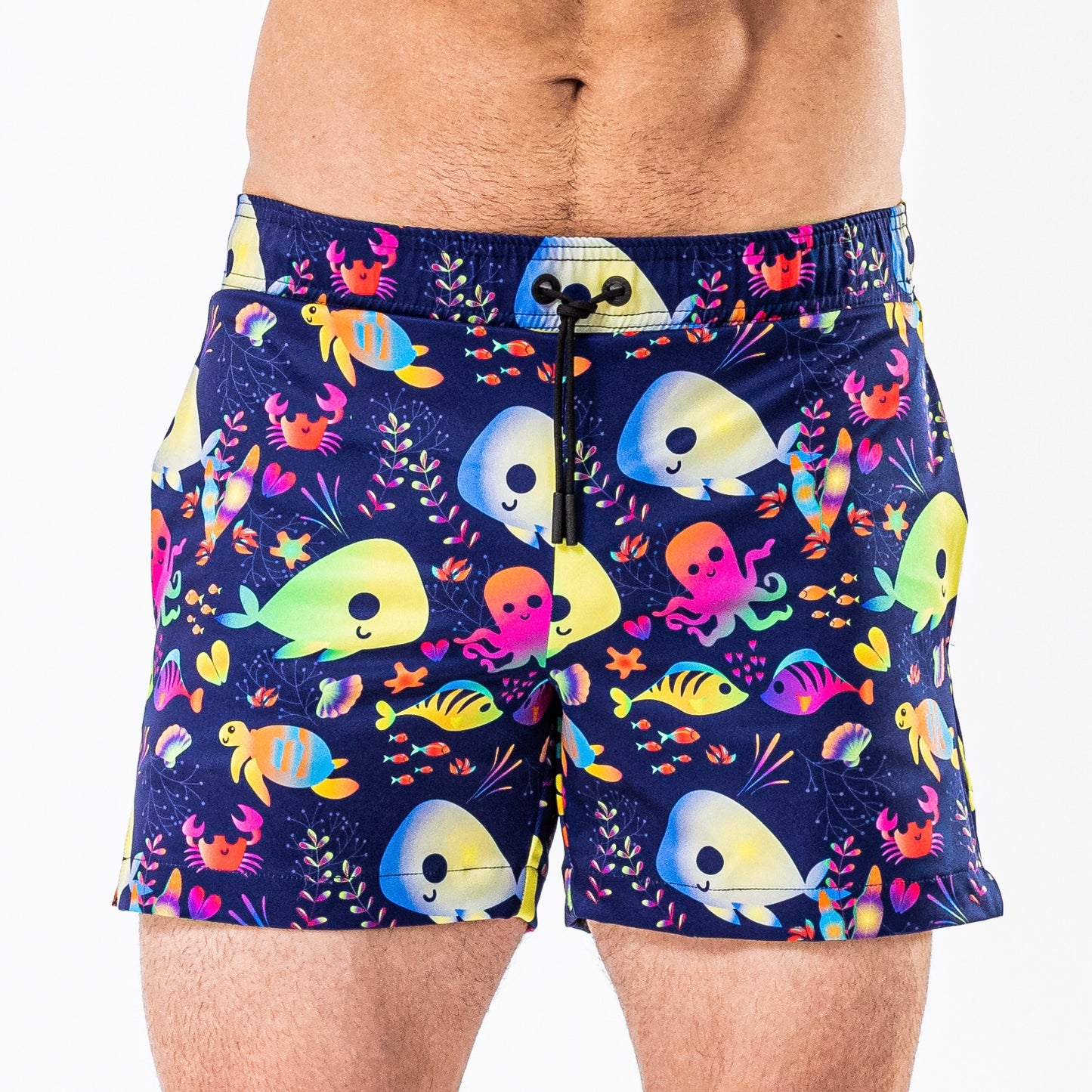 Andaman Sea Print Swim Trunks