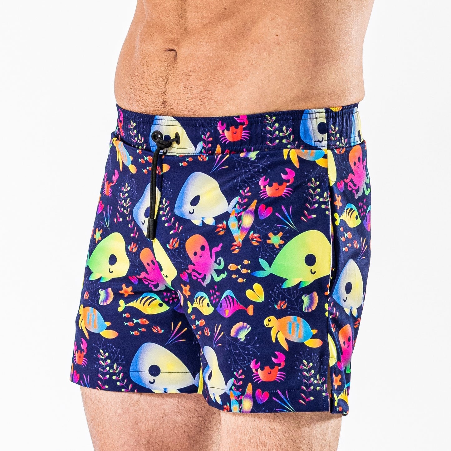 Andaman Sea Print Swim Trunks