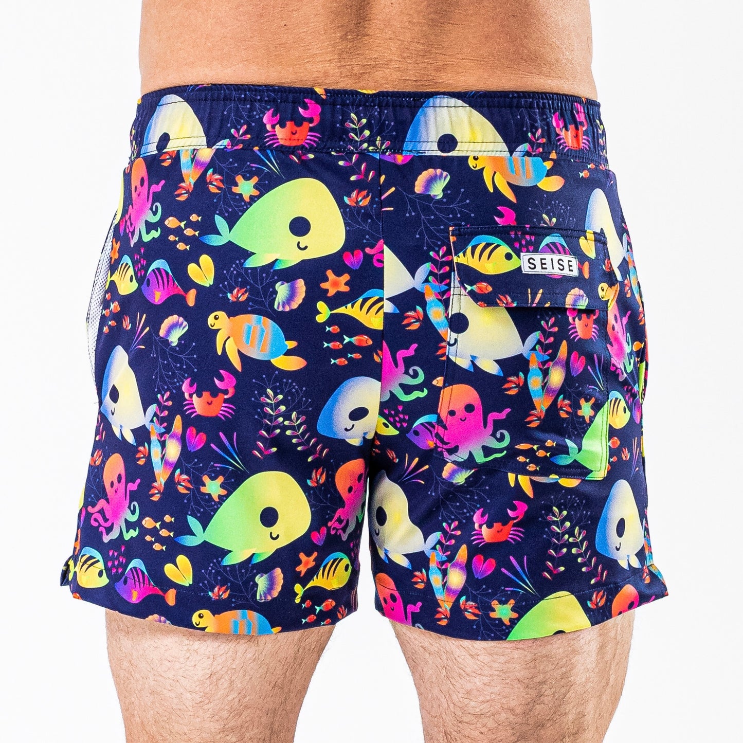 Andaman Sea Print Swim Trunks