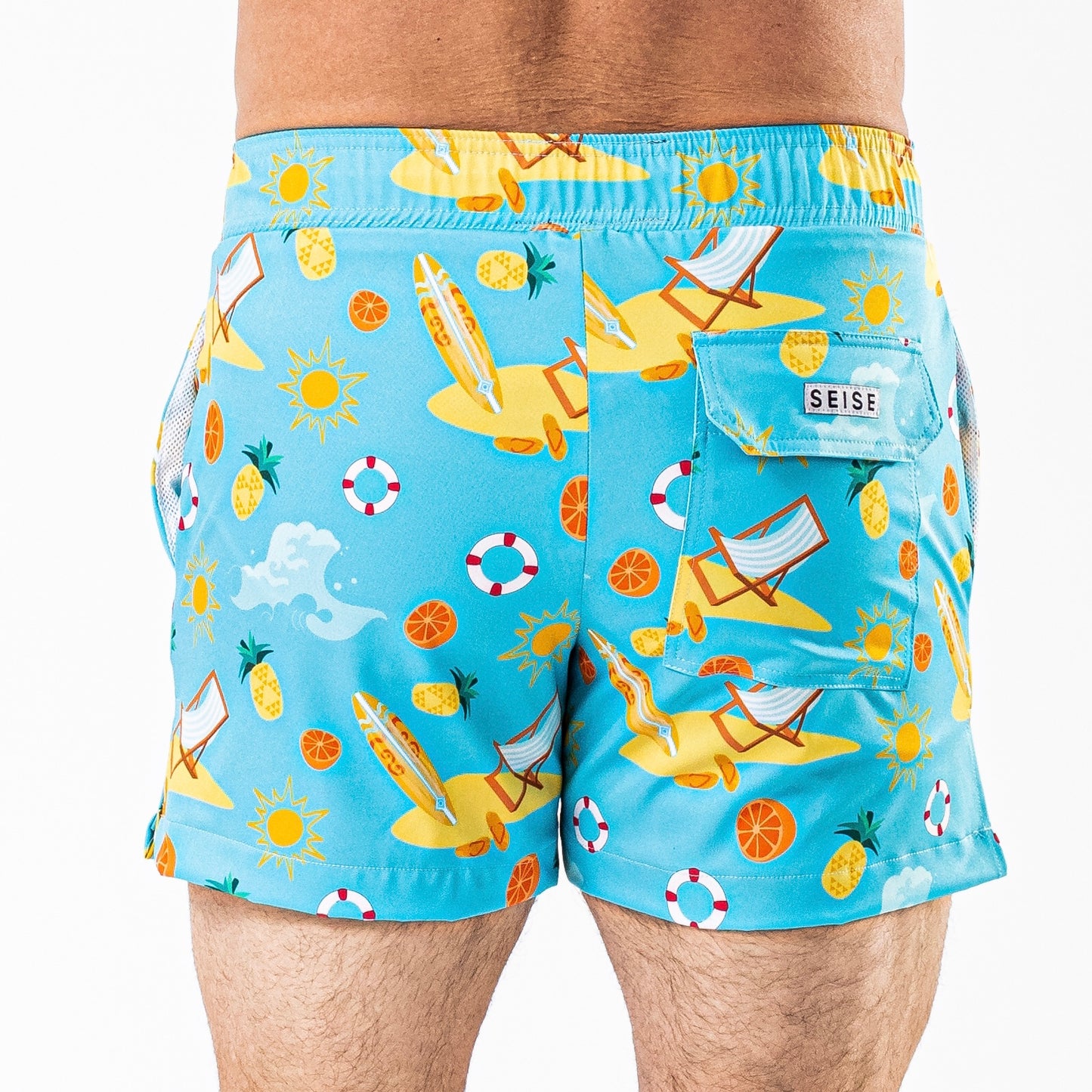 Malibu Beach Print Swim Trunks