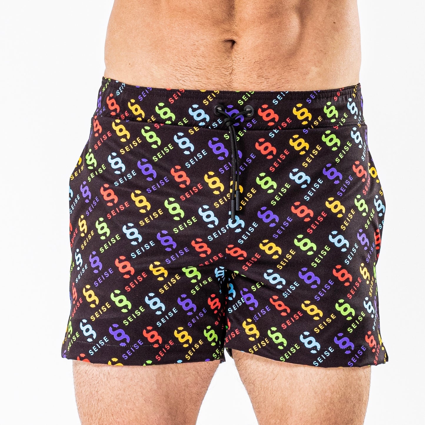 SEISE Multicolor Monogram Print Swim Trunks