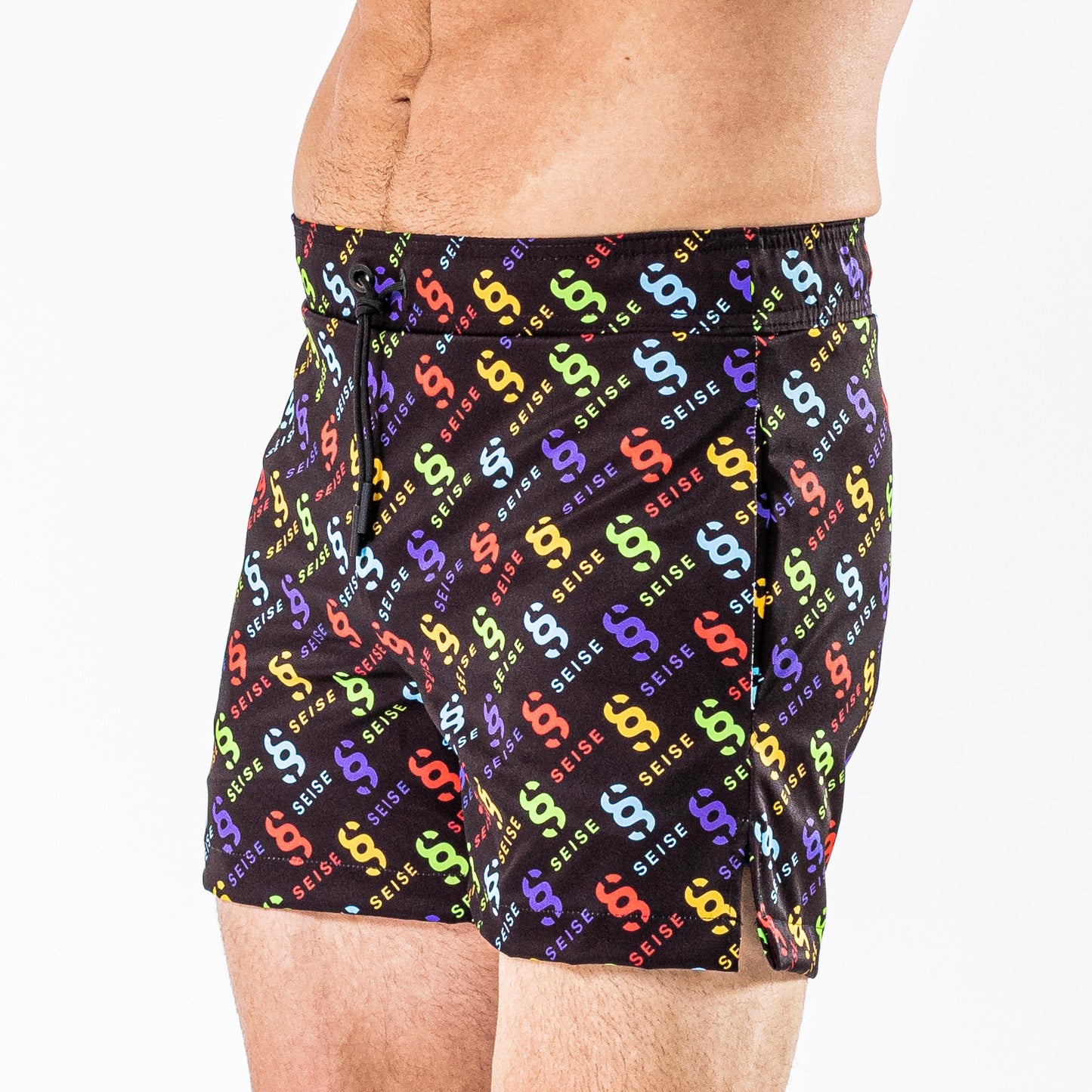 SEISE Multicolor Monogram Print Swim Trunks