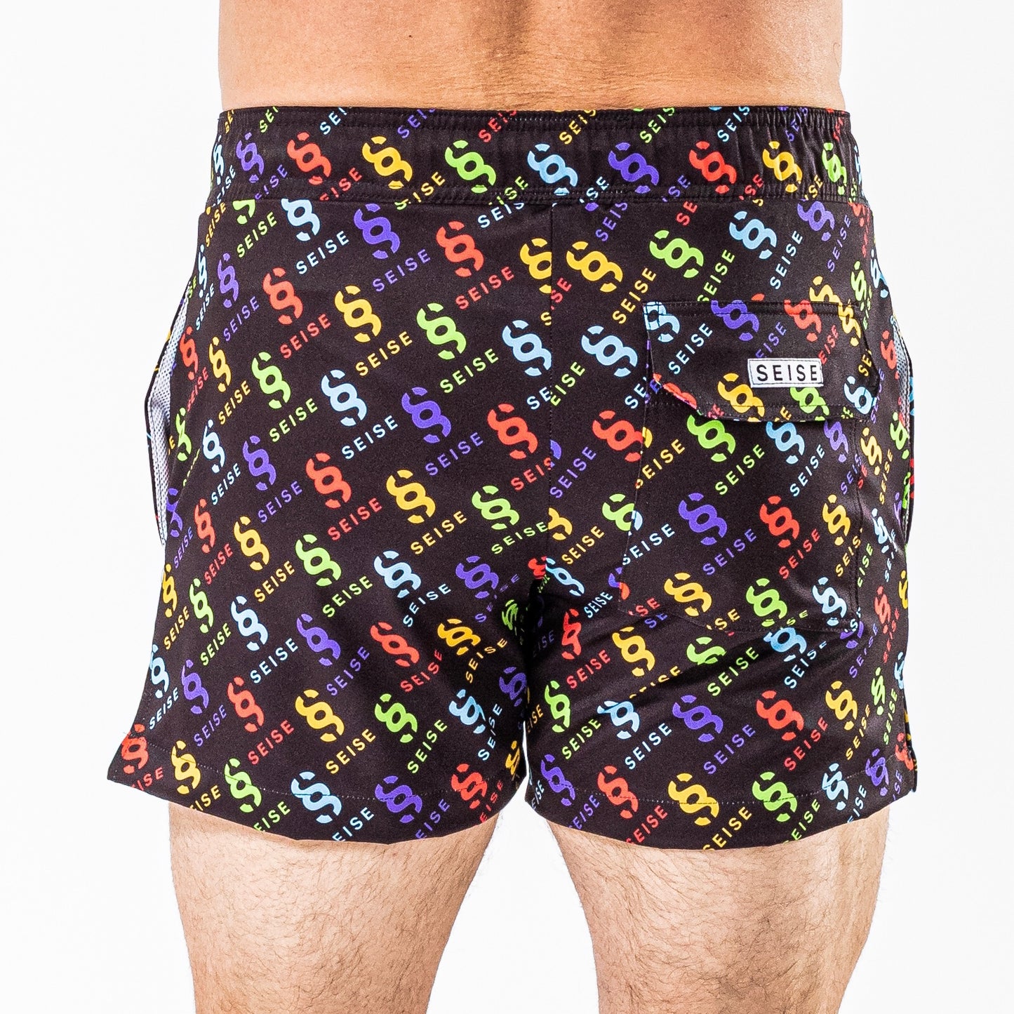 SEISE Multicolor Monogram Print Swim Trunks