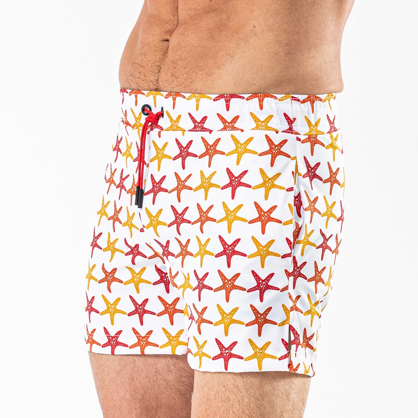Starfish Dancing Print Swim Trunks
